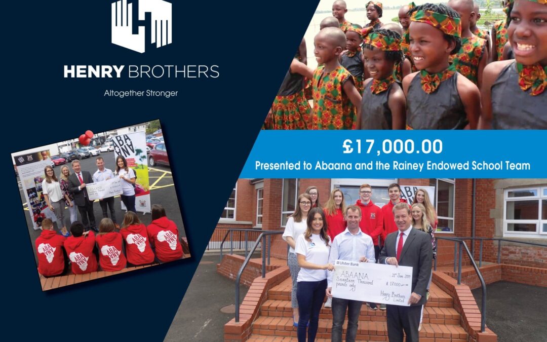 Henry Brothers team donates £17,000 to Abaana charity through The Rainey Endowed project
